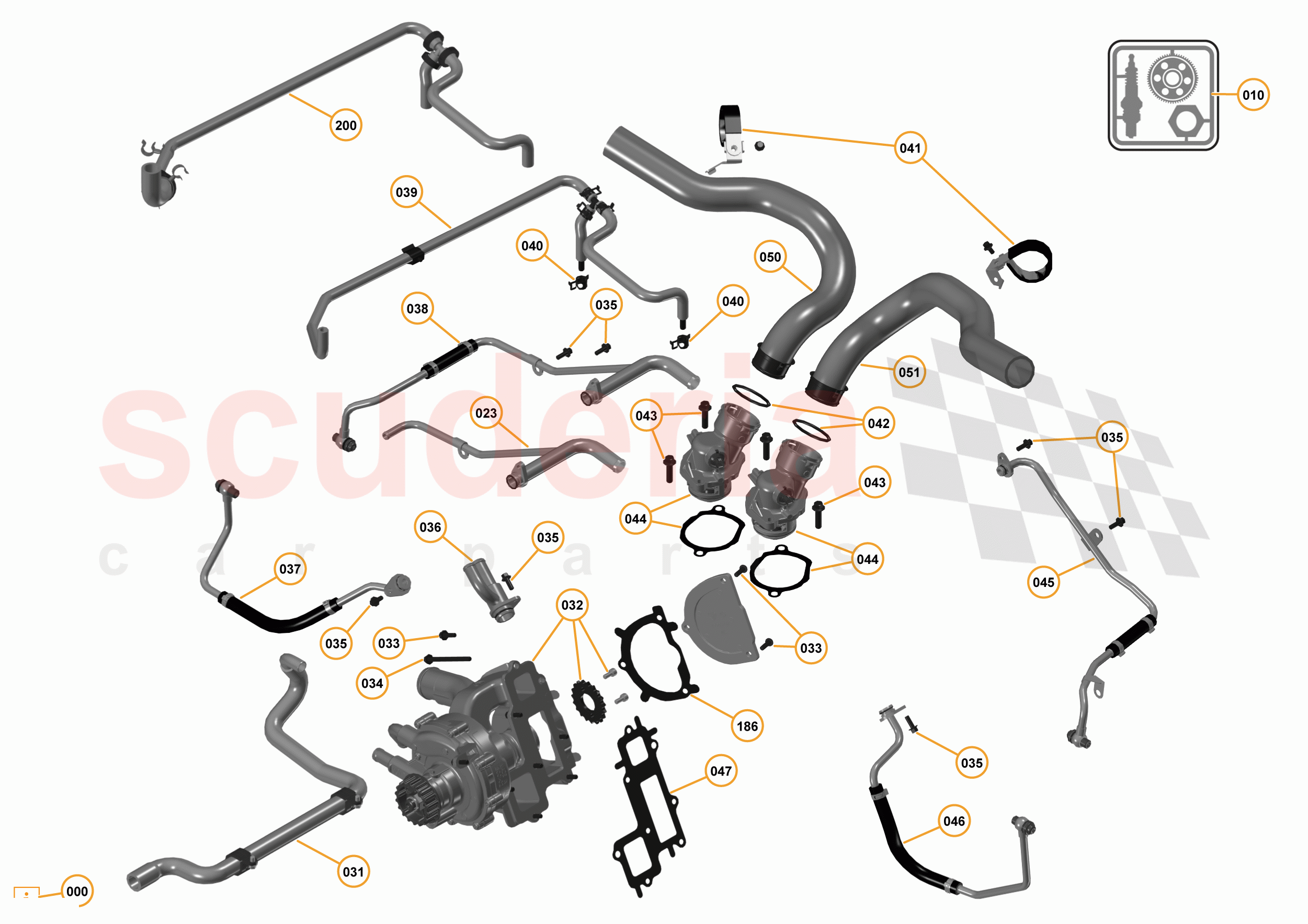 16 - F1 - POWER UNIT - 16.4 - 01 - POWER UNIT - WATER PUMP + COOLING of McLaren McLaren 12C Coupe