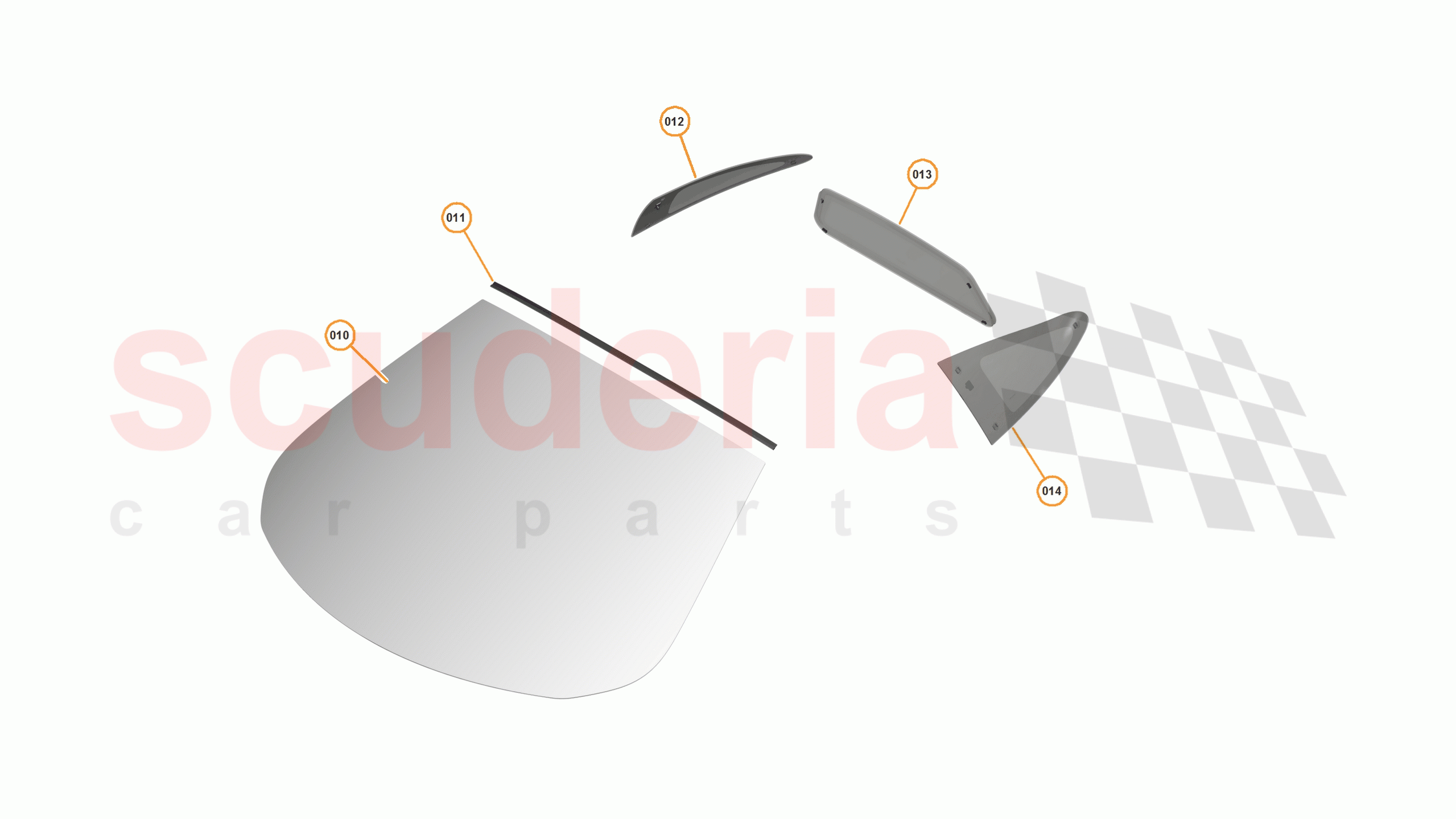 4 - A4 - PANELS, GLAZING, AND PAINT - 4.1 - 01 - GLAZING of McLaren McLaren 625C Coupe