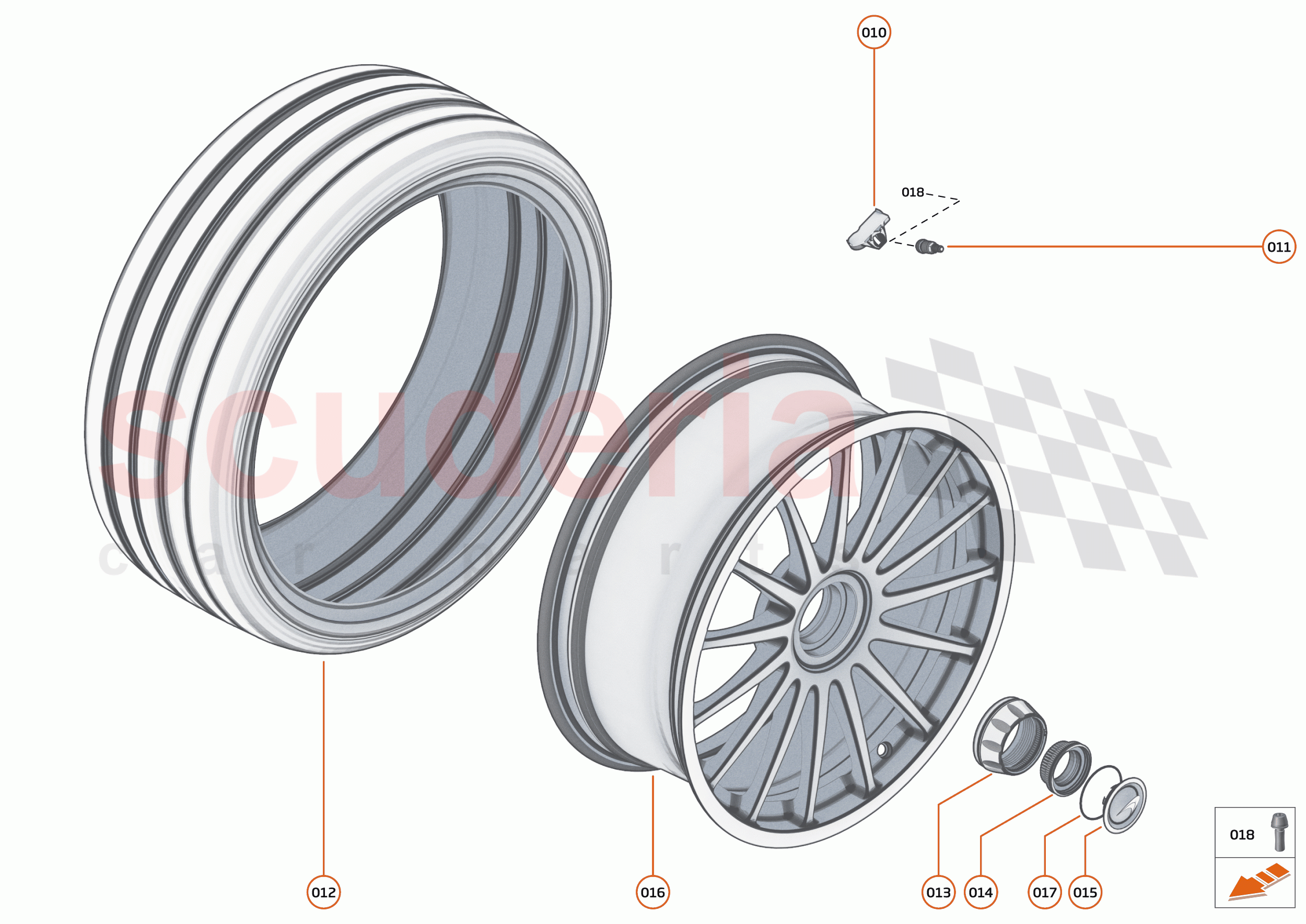 20 - SUSPENSION - WHEELS AND TYRES REAR - 20.1 - WHEEL AND TYRE ASSEMBLIES REAR of McLaren McLaren 620R