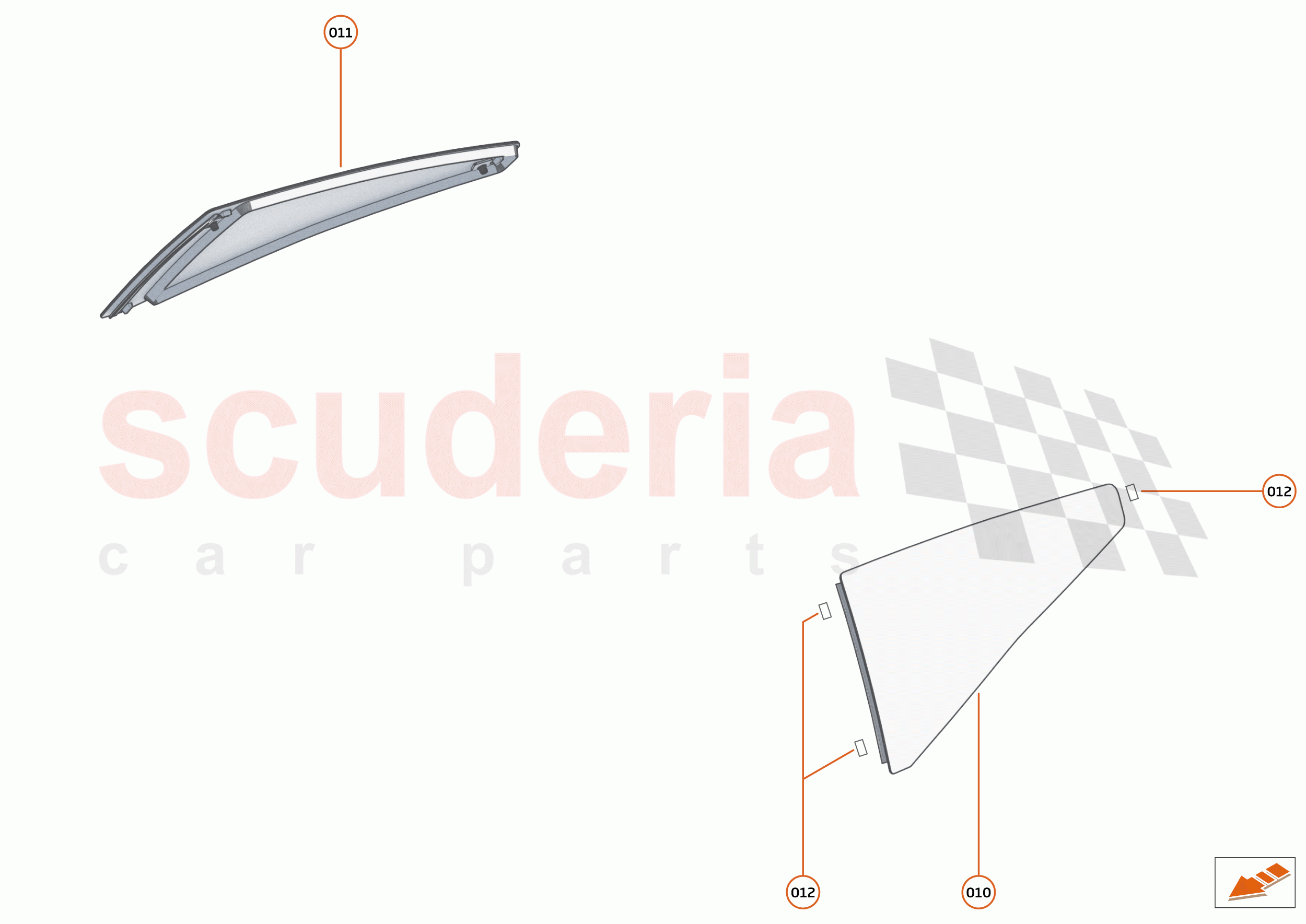 11 - GLAZING - 11.2 - QTR GLASS of McLaren McLaren 750S Coupe