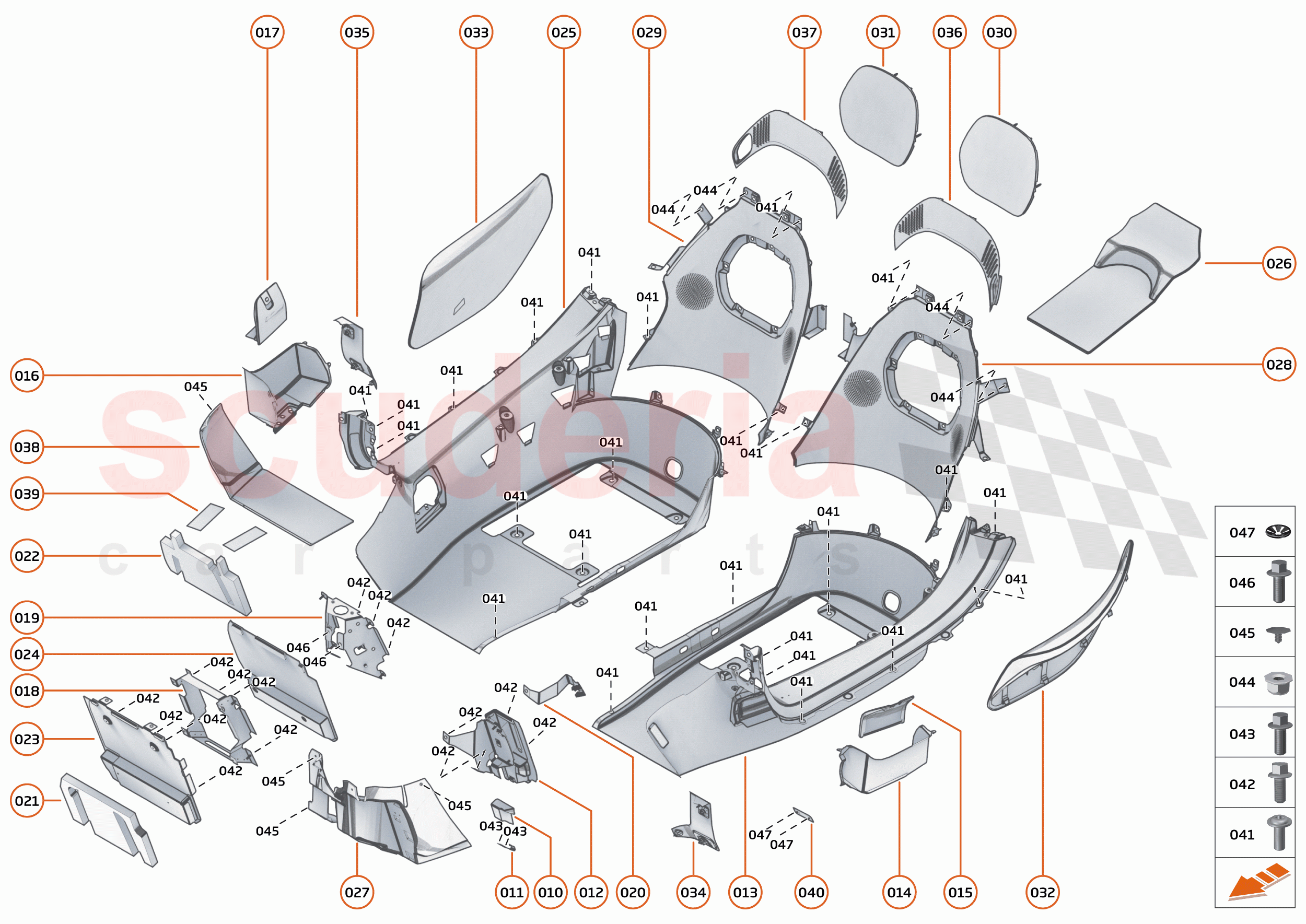 42 - INTERIOR SYSTEMS - 42.7 - LOWER & REAR TRIM of McLaren McLaren Elva