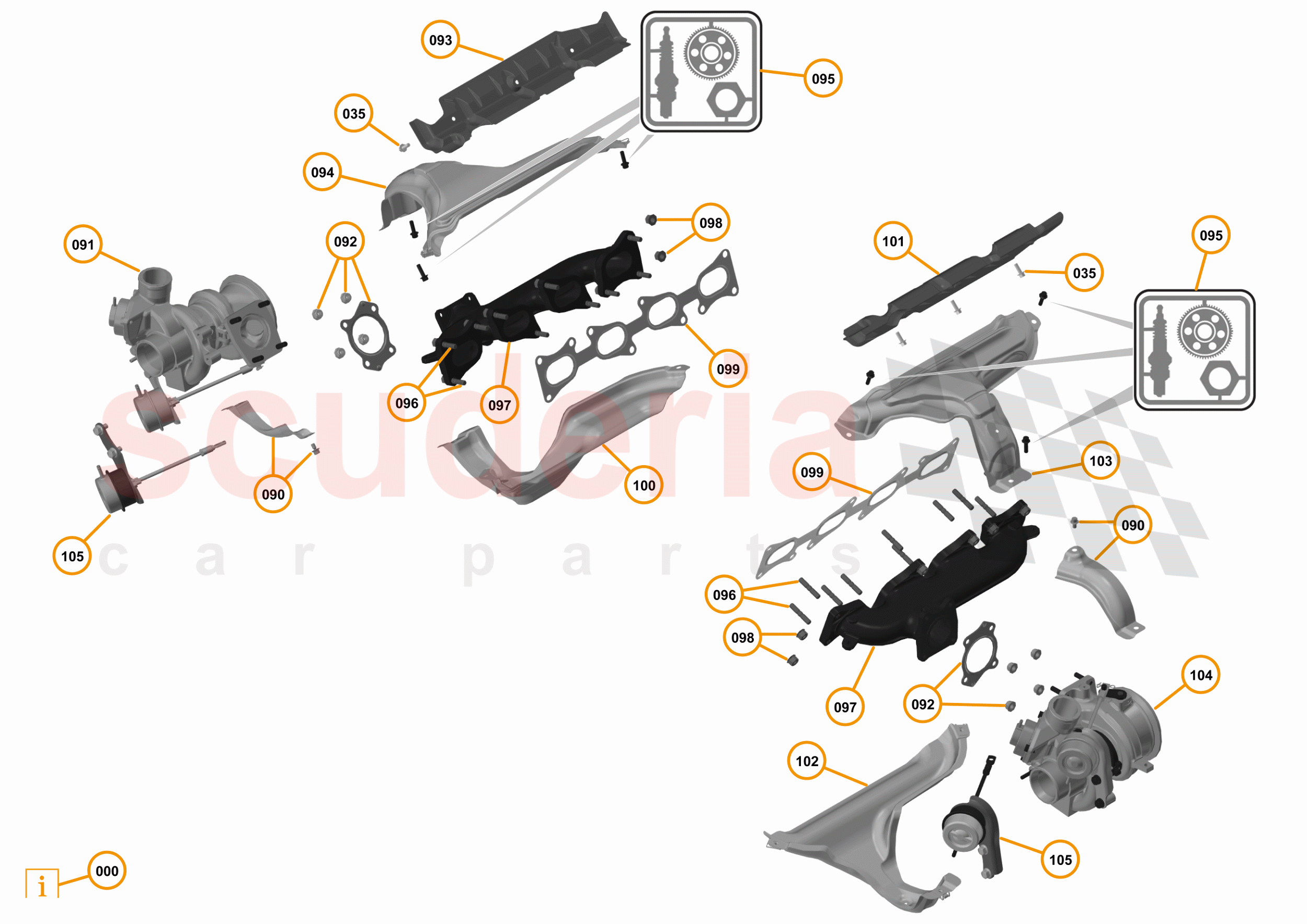 16 - F1 - POWER UNIT - 16.8 - 01 - POWER UNIT - EXHAUST MANIFOLD + TURBOCHARGERS of McLaren McLaren 12C Coupe