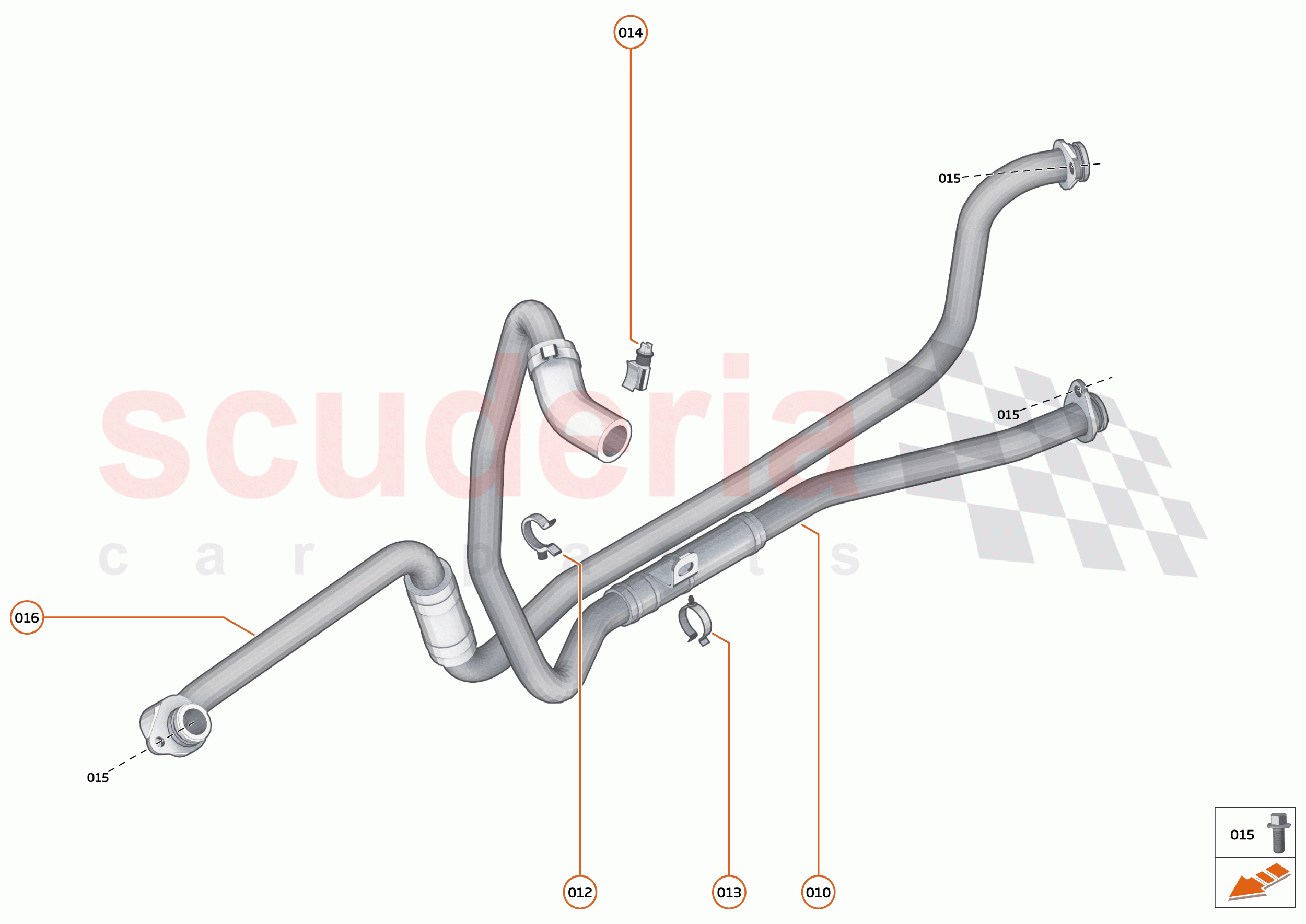 41 - TRANSMISSION COOLING SYSTEMS - 41.1 - TRANS OIL COOLER FEED + RTRN PIPES of McLaren McLaren 765LT Spider