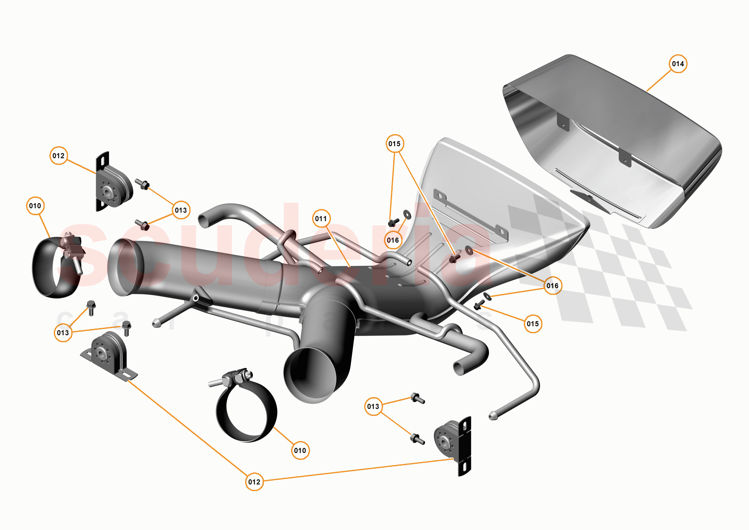 43 - EXHAUST - 43.2 - MUFFLER & TAIL PIPES of McLaren McLaren P1 Coupe