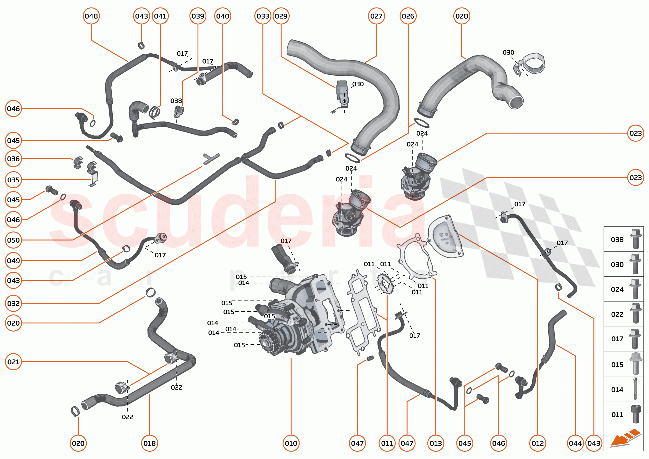 35 - ENGINE - 35.11 - ENGINE WATER PUMP & WATER CIRCUIT of McLaren McLaren 750S Spider