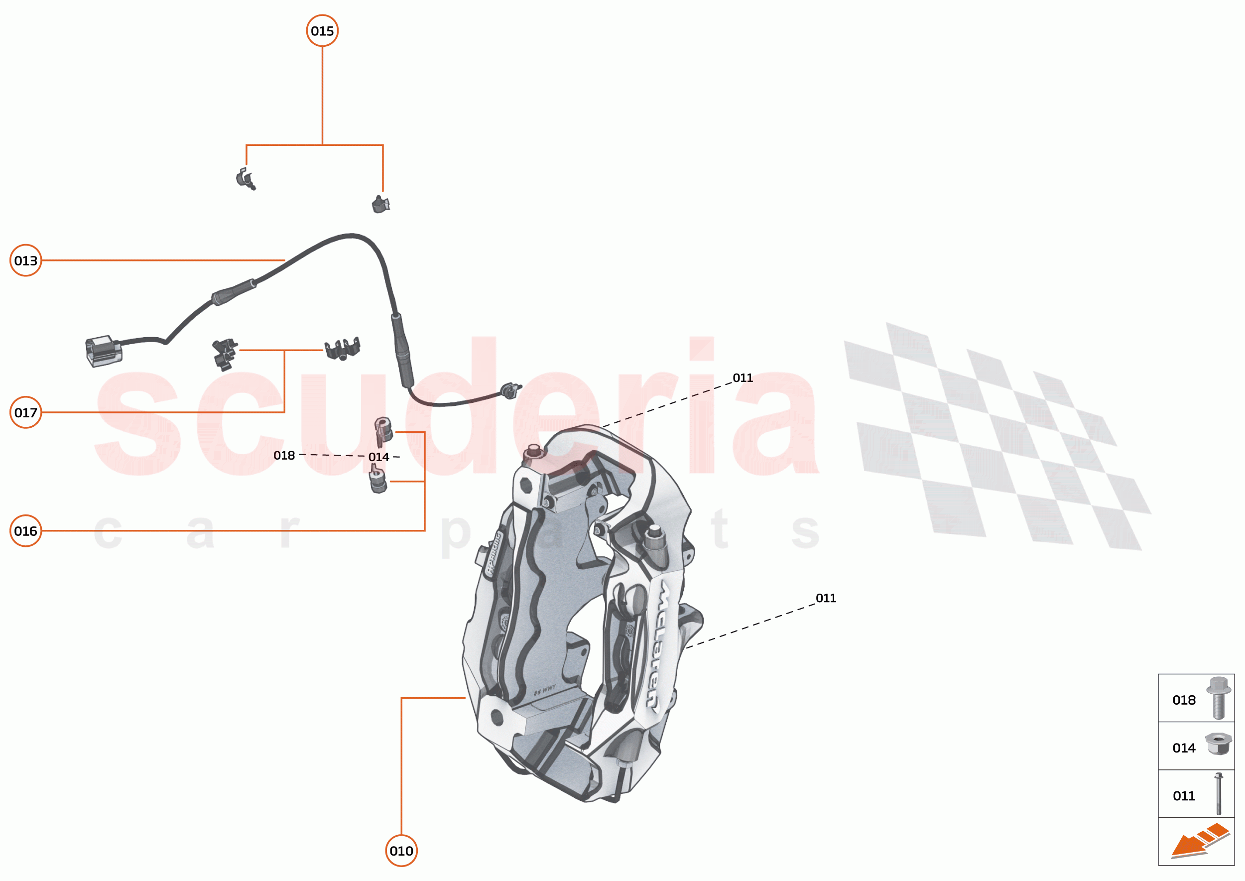 17 - BRAKES - 17.2 - BRAKE CALIPERS FRONT of McLaren McLaren Elva
