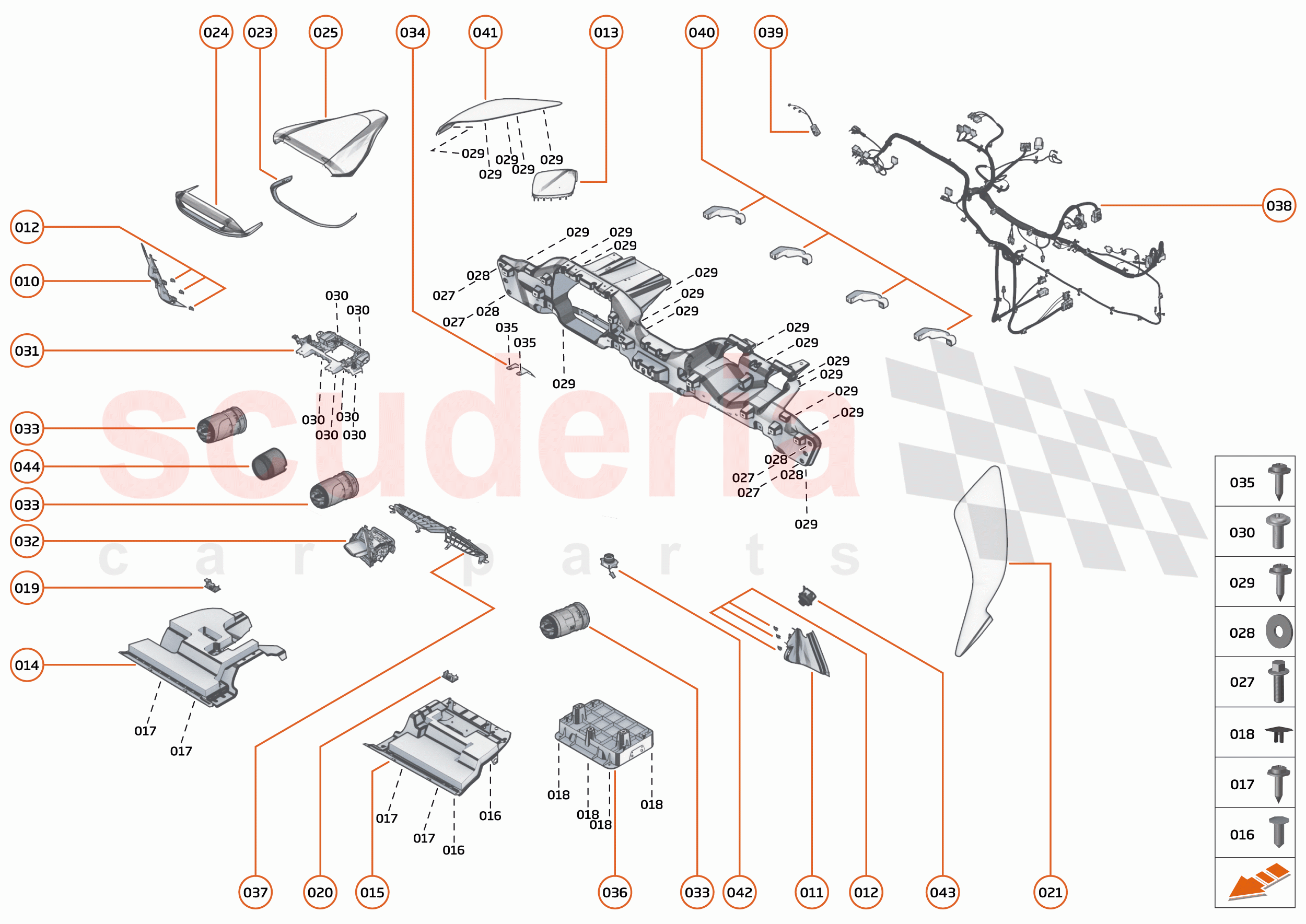 49 - INTERIOR SYSTEMS - 49.1 - ASSY FACIA - COMPONENTS & HARDWARE of McLaren McLaren 765LT Spider