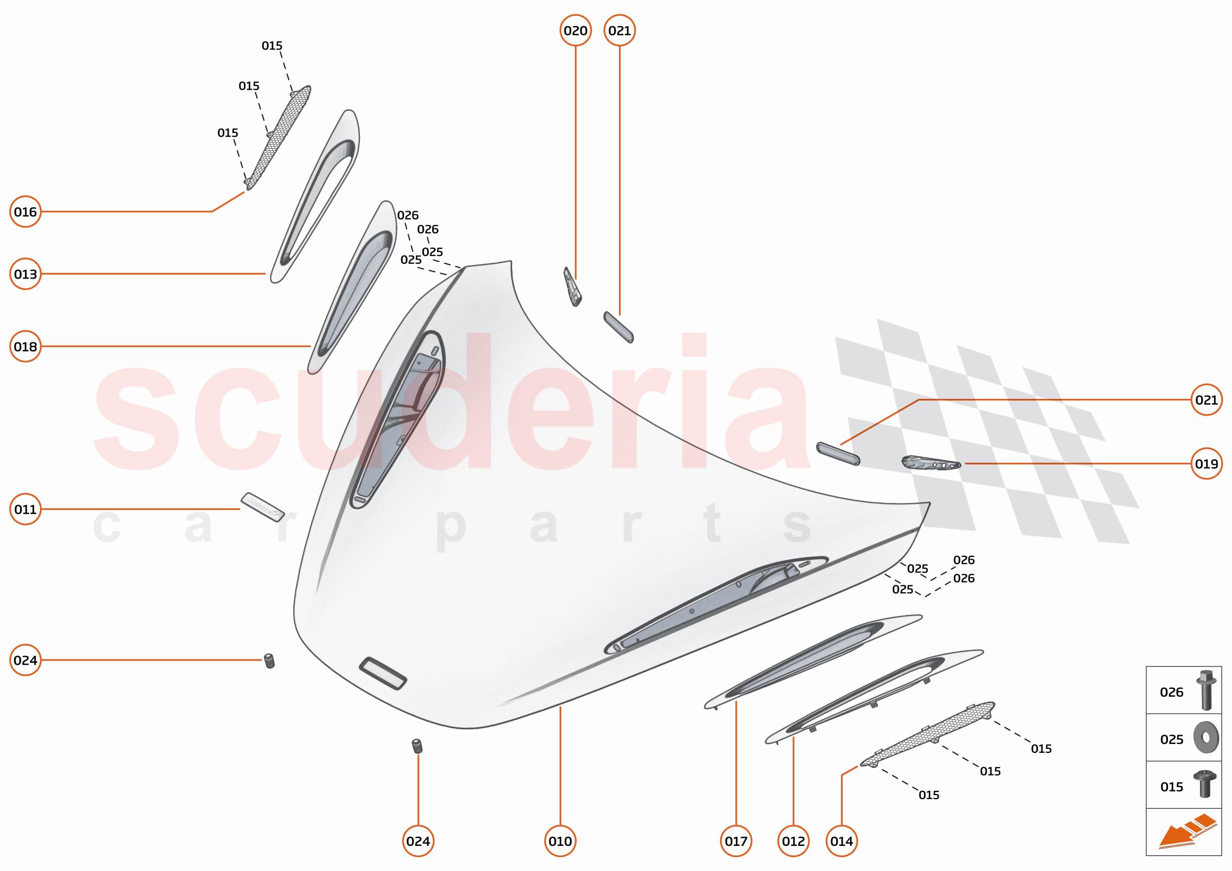 7 - CLOSURES - 7.1 - BONNET STRUCTURE of McLaren McLaren 765LT Spider