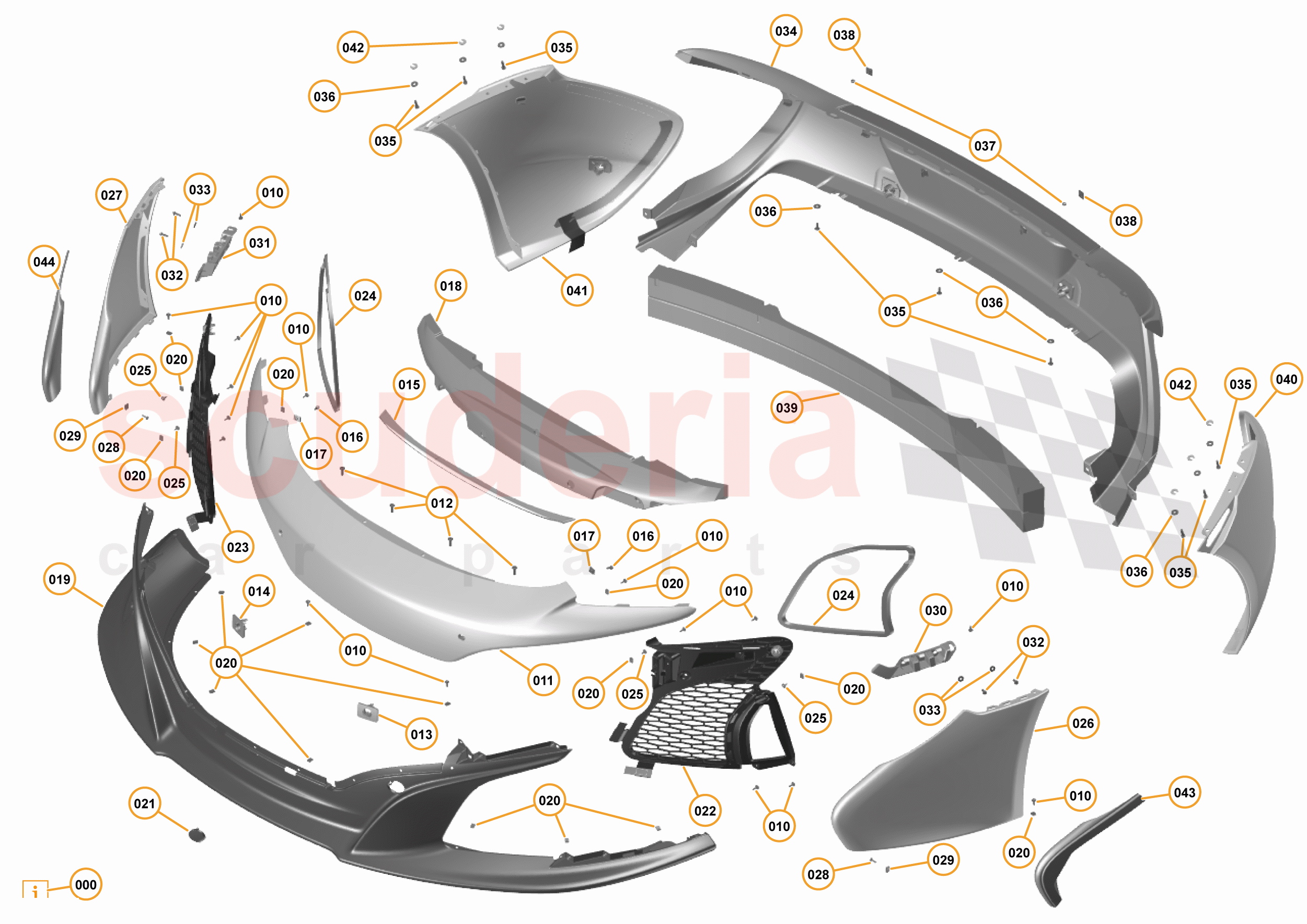 2 - A2 - EXTERIOR TRIM, LIGHTING, AND WIPERS - 2.2 - 01 - BUMPERS - 625C & 650S - STANDARD of McLaren McLaren 650S Spider