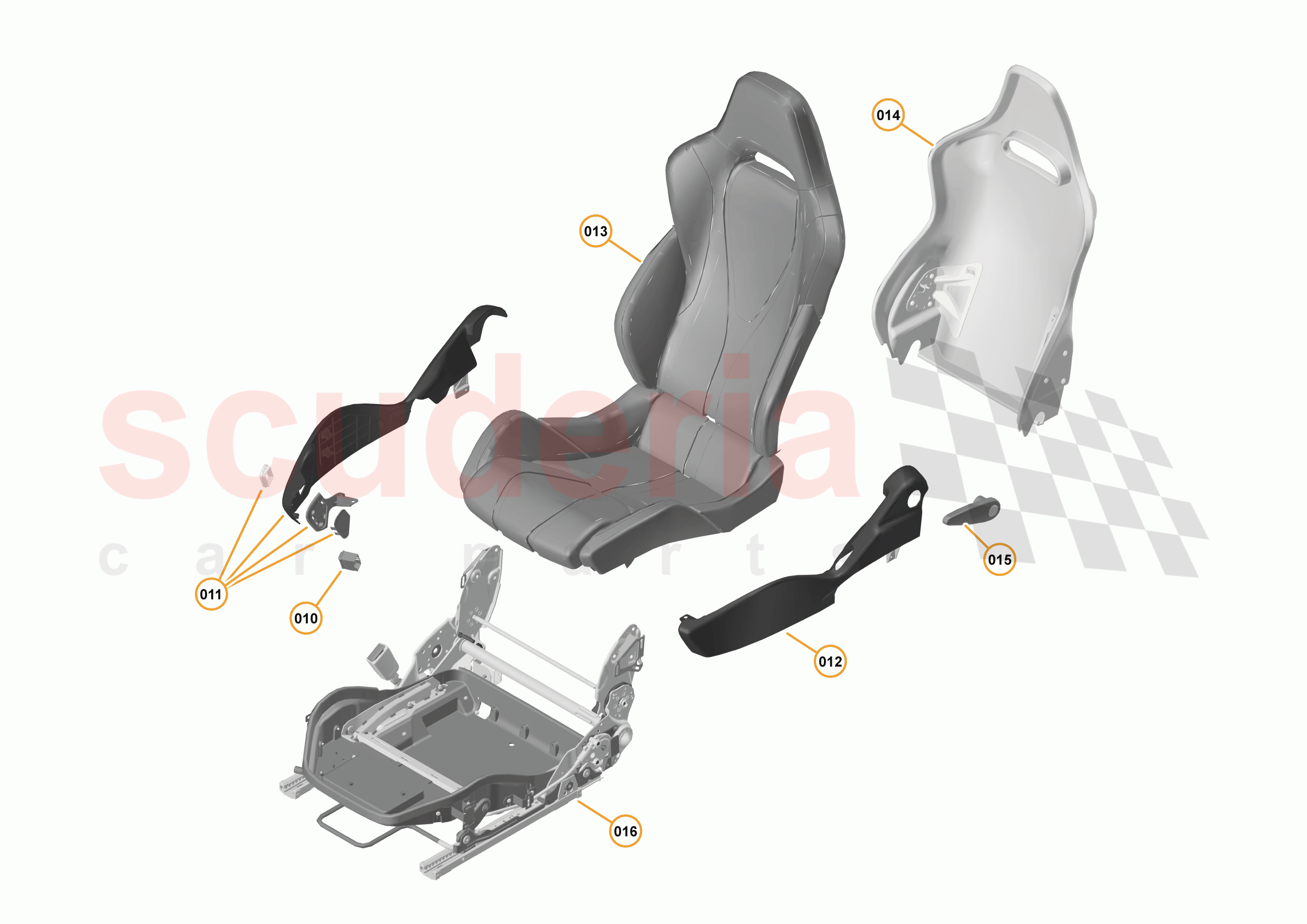 49 - INTERIOR SYSTEMS - 49.12 - SEAT ASSEMBLY - COMPONENTS & HARDWARE - HYBRID of McLaren McLaren 570S Spider
