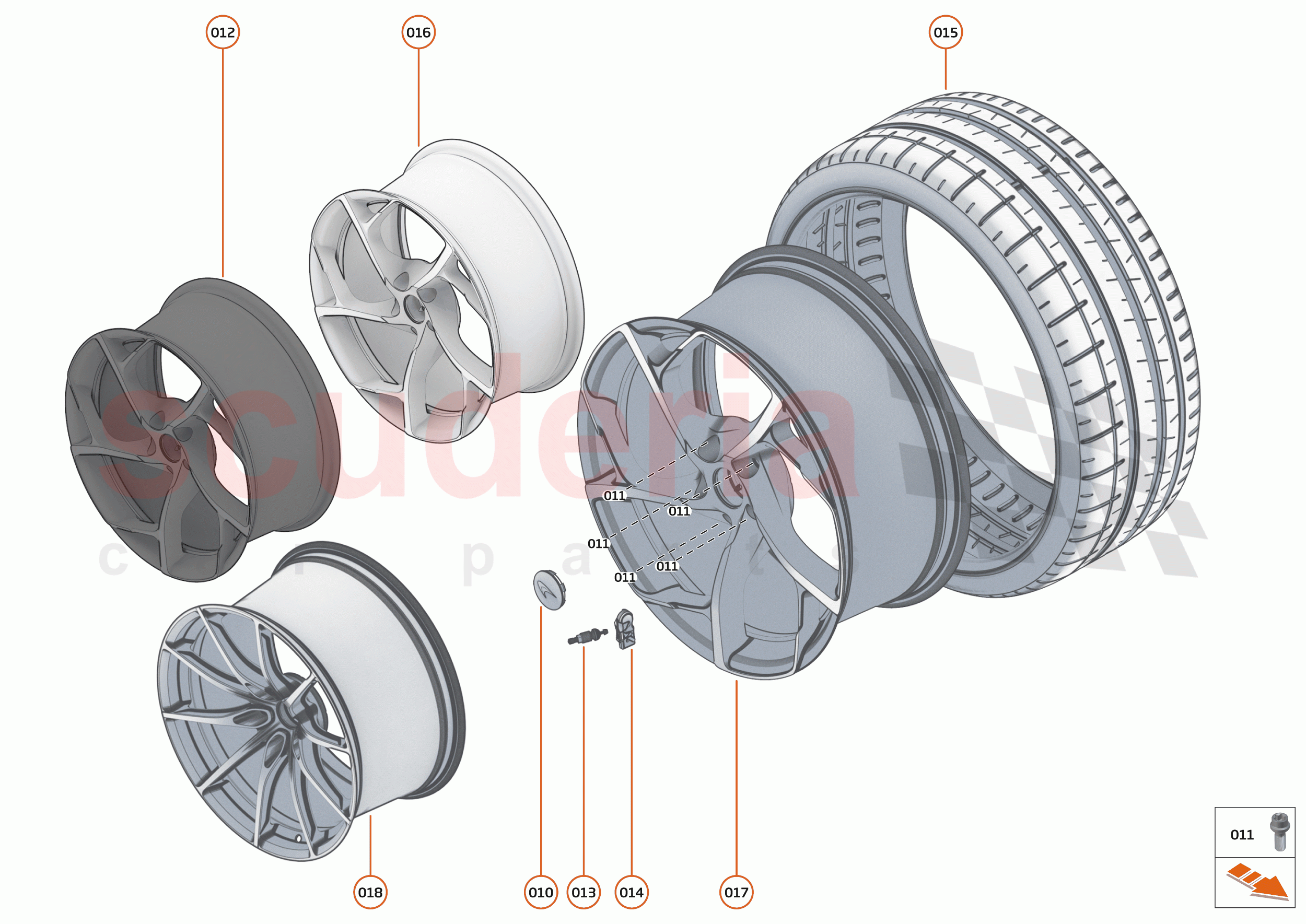 16 - SUSPENSION - 16.13 - WHEEL AND TYRE ASSEMBLIES REAR RIGHT of McLaren McLaren Elva