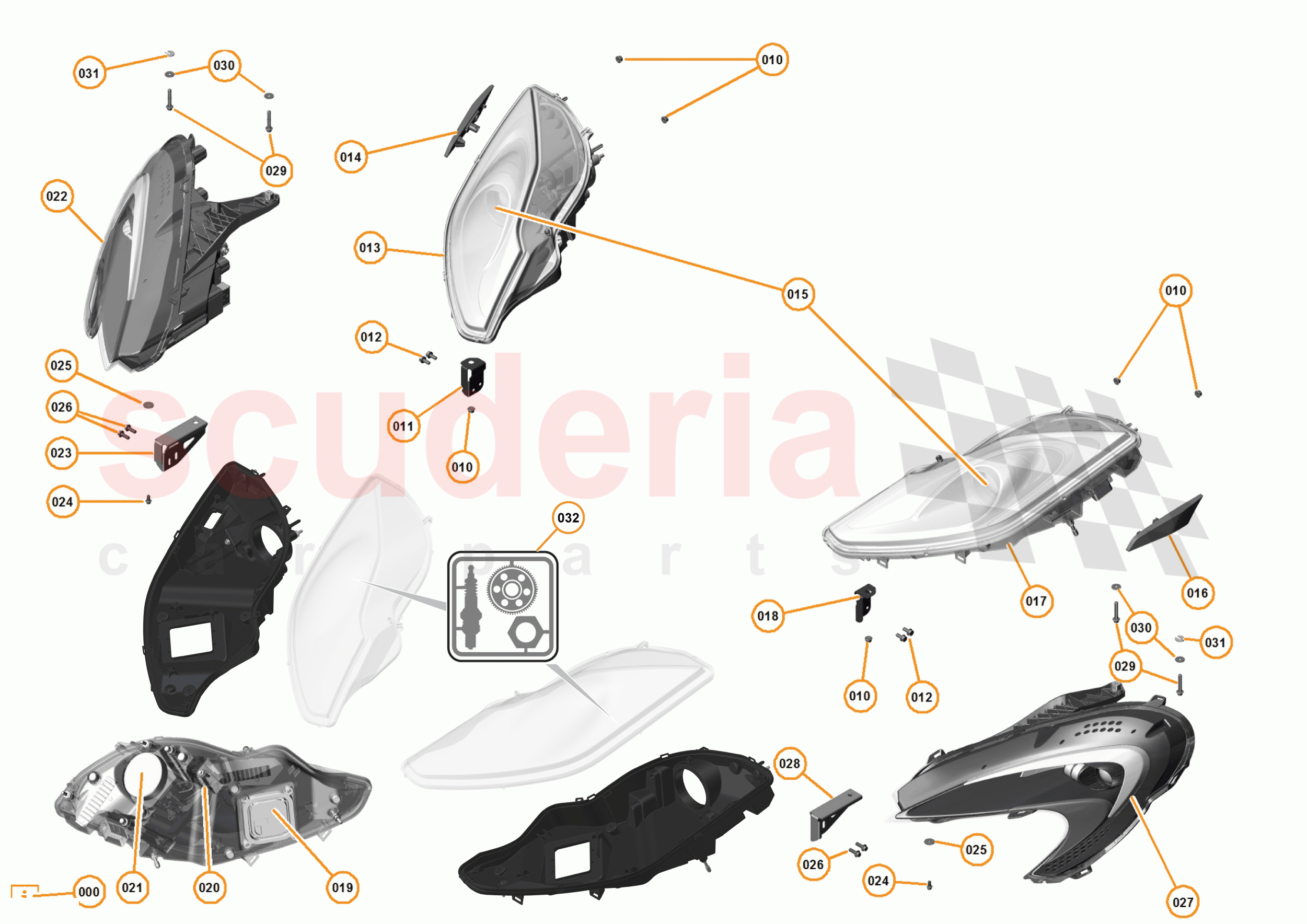 2 - A2 - EXTERIOR TRIM, LIGHTING, AND WIPERS - 2.6 - 04 - FRONT LAMPS AND SIDE MARKERS of McLaren McLaren 650S Spider