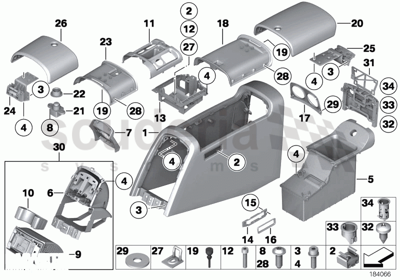 Centre console of Rolls Royce Rolls Royce Phantom Extended Wheelbase