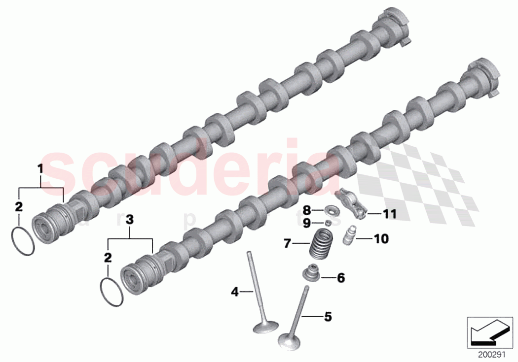 Valve timing gear camshaft valves of Rolls Royce Rolls Royce Cullinan RR31(2017-2023)