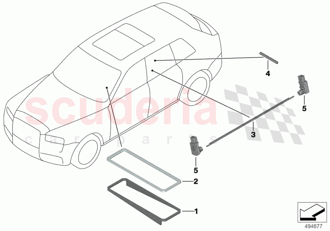 Fibre optic conductor vehicle interior of Rolls Royce Rolls Royce Cullinan RR31(2017-2023)