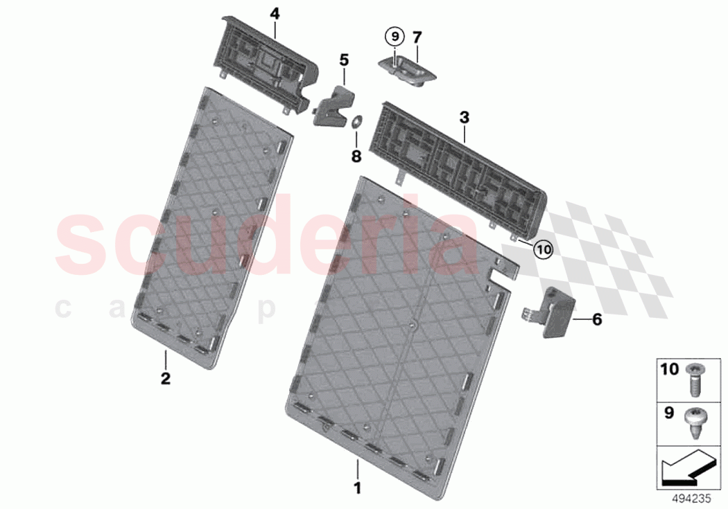 Rear seat backrest trims basic seat of Rolls Royce Rolls Royce Cullinan RR31(2017-2023)