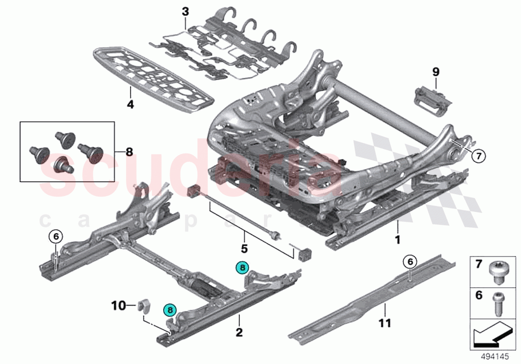 Seat front seat frame of Rolls Royce Rolls Royce Cullinan RR31(2017-2023)