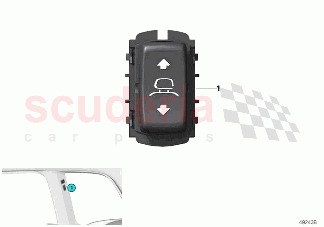 Switch head restraint height adjustment of Rolls Royce Rolls Royce Cullinan RR31(2017-2023)