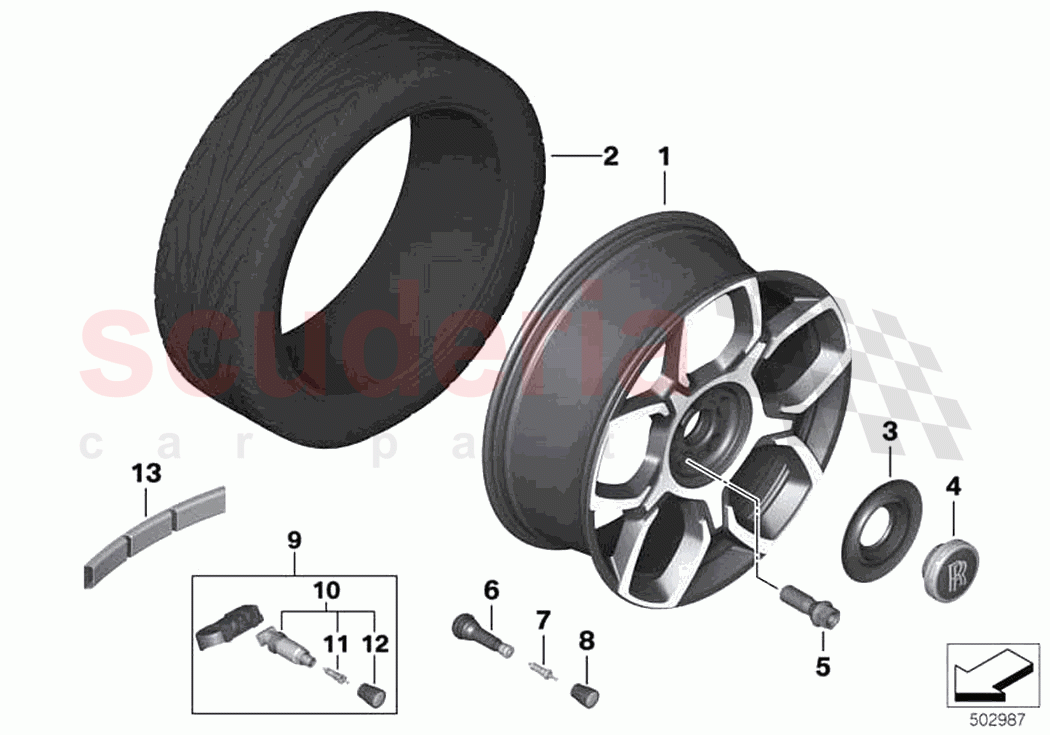 Light alloy wheel styling 767 of Rolls Royce Rolls Royce Cullinan RR31(2017-2023)