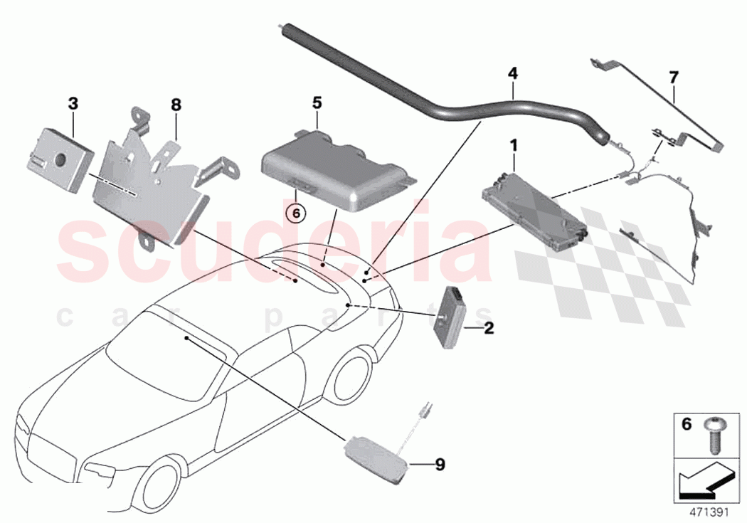 Single parts f antenna diversity of Rolls Royce Rolls Royce Dawn RR6(2017-2023)