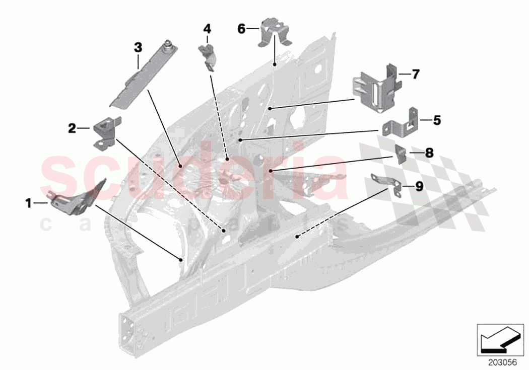 Front body bracket right of Rolls Royce Rolls Royce Dawn RR6(2017-2023)