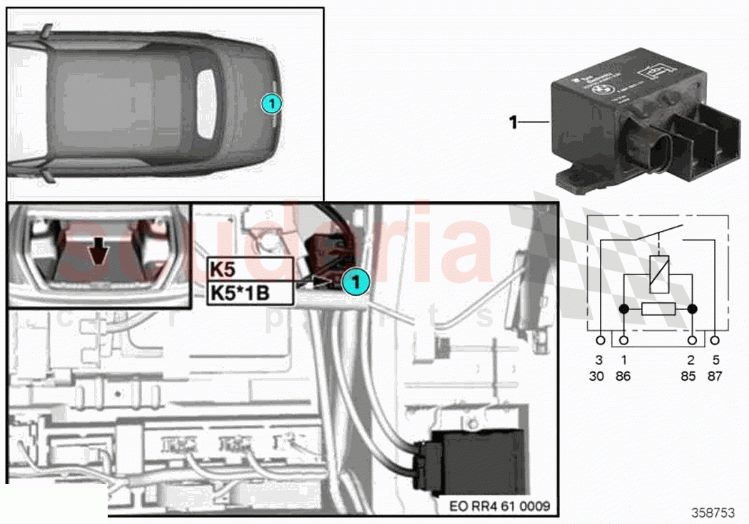 Relay electric fan motor K5 of Rolls Royce Rolls Royce Dawn RR6(2017-2023)