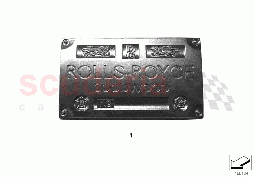 Vehicle ID number badge per order of Rolls Royce Rolls Royce Dawn RR6(2017-2023)