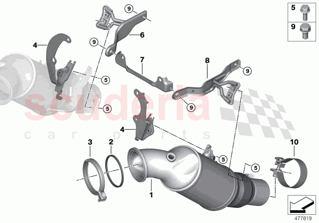 Engine compartment catalytic converter of Rolls Royce Rolls Royce Ghost Extended RR22(2019-2023)
