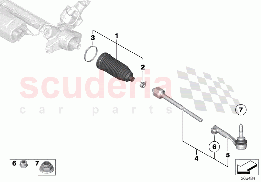 Steering linkage tie rods of Rolls Royce Rolls Royce Ghost Extended RR22(2019-2023)