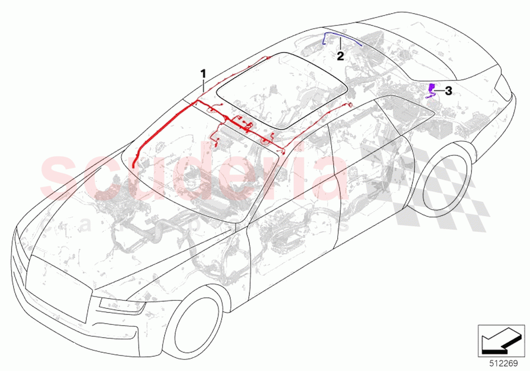 Wiring harness roof of Rolls Royce Rolls Royce Ghost Extended RR22(2019-2023)