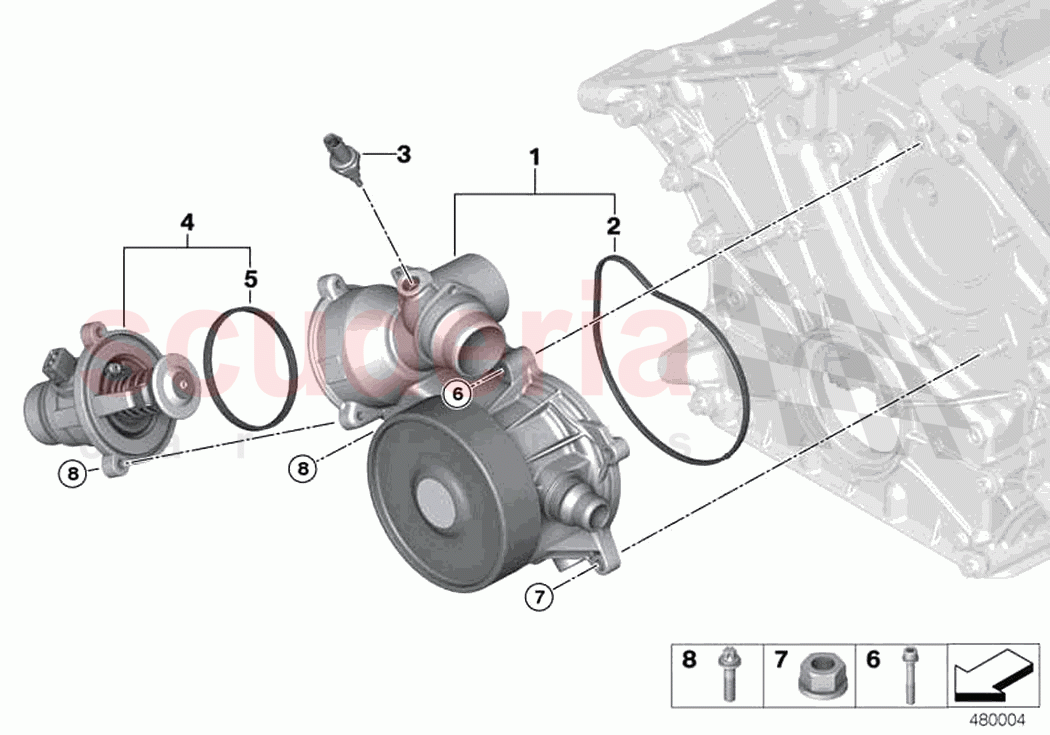 Cooling system coolant pump thermostat of Rolls Royce Rolls Royce Ghost RR21(2019-2023)