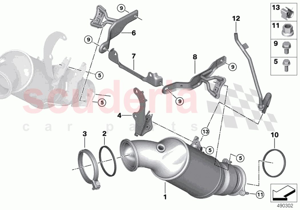 Engine compartment catalytic converter of Rolls Royce Rolls Royce Ghost RR21(2019-2023)