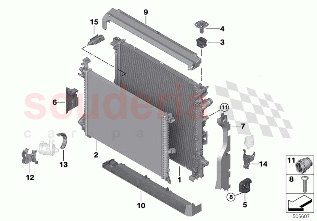 Mounting parts f radiator of Rolls Royce Rolls Royce Ghost RR21(2019-2023)