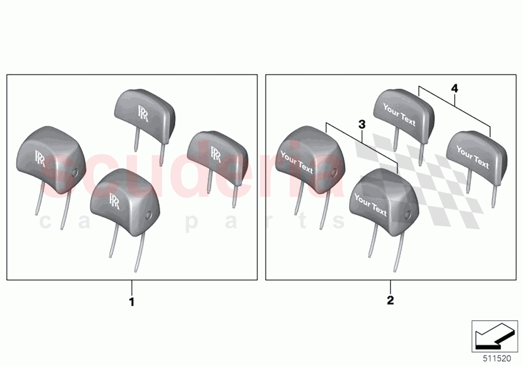 Retrofit headrests personalised of Rolls Royce Rolls Royce Ghost RR21(2019-2023)