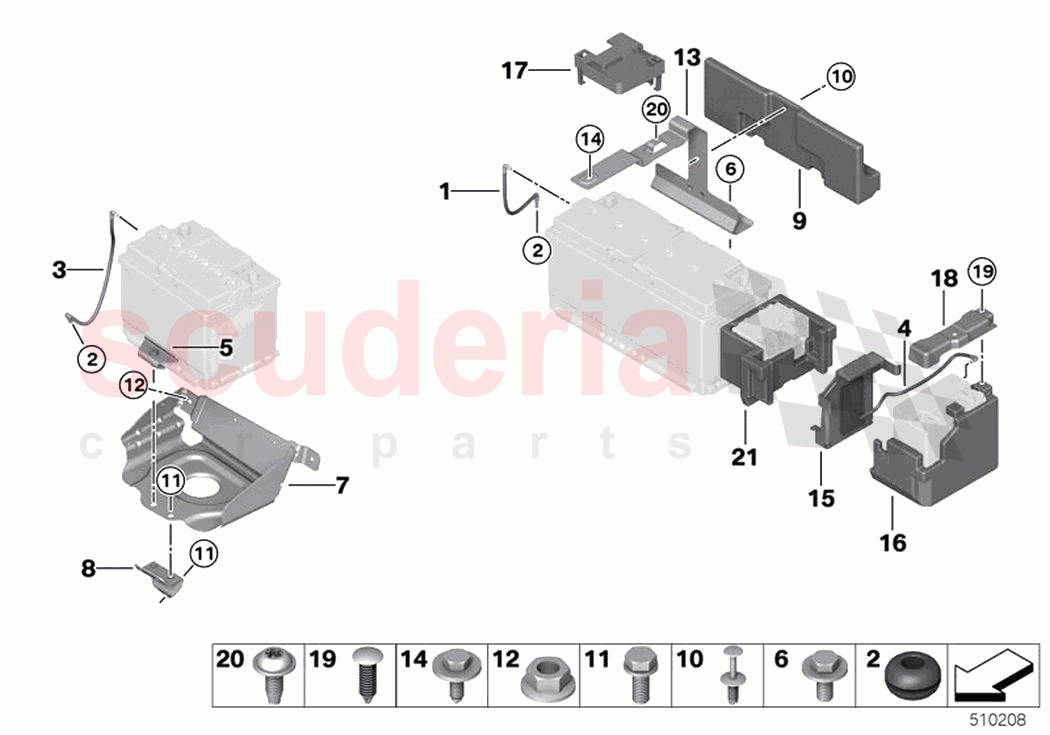Battery mounting parts of Rolls Royce Rolls Royce Ghost RR21(2019-2023)