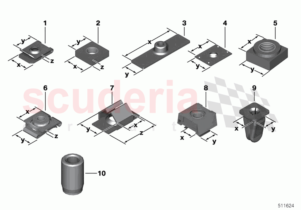 Mechanical connection elements of Rolls Royce Rolls Royce Ghost RR4(2017-2019)