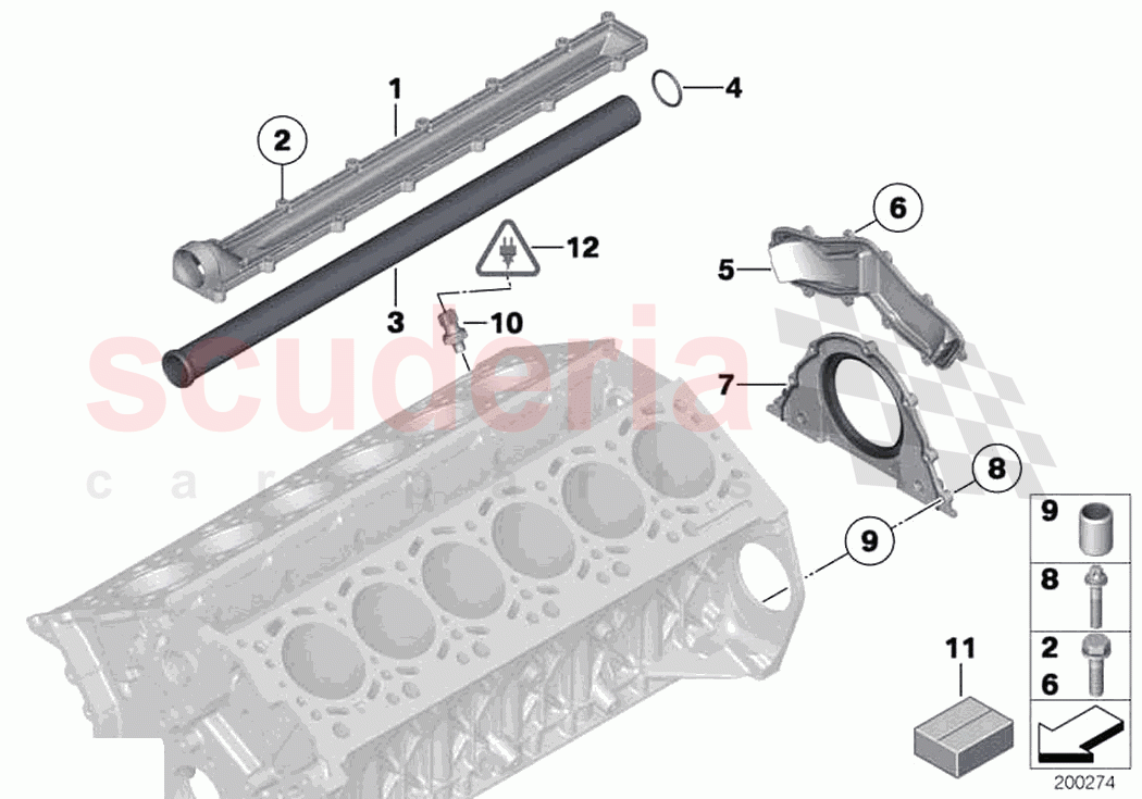 Engine block mounting parts of Rolls Royce Rolls Royce Ghost RR4(2017-2019)