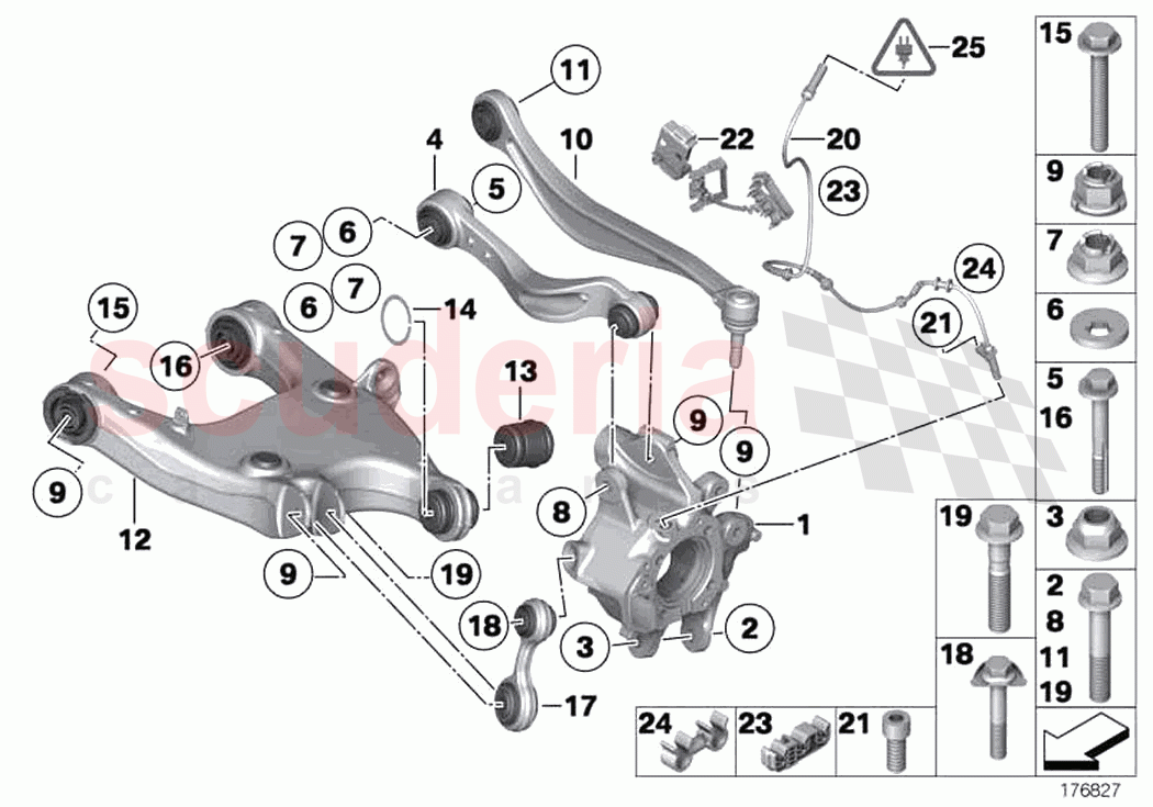 Rear axle support wheel suspension of Rolls Royce Rolls Royce Ghost RR4(2017-2019)