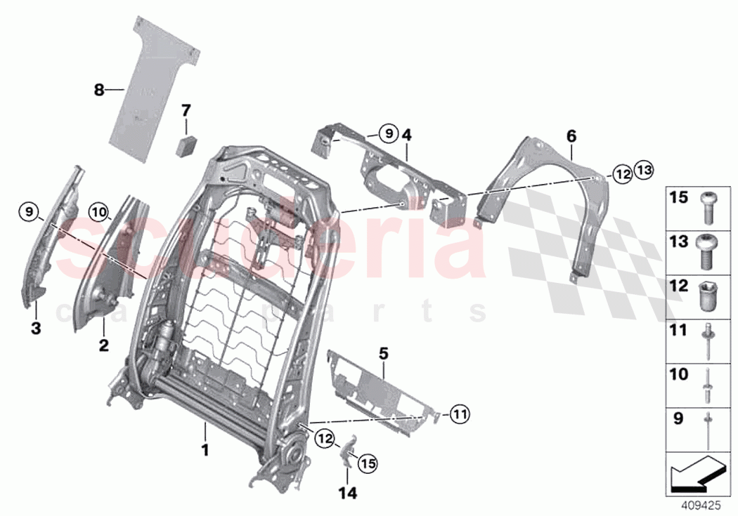 Seat front backrest frame of Rolls Royce Rolls Royce Ghost RR4(2017-2019)