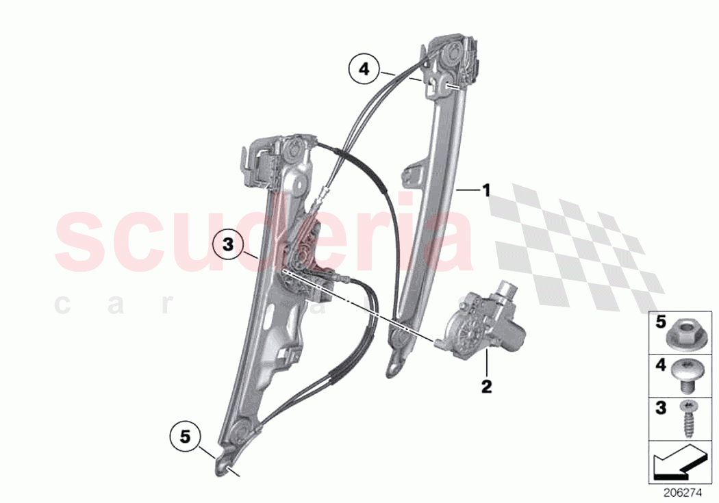 Door window lifting mechanism front of Rolls Royce Rolls Royce Ghost RR4(2017-2019)