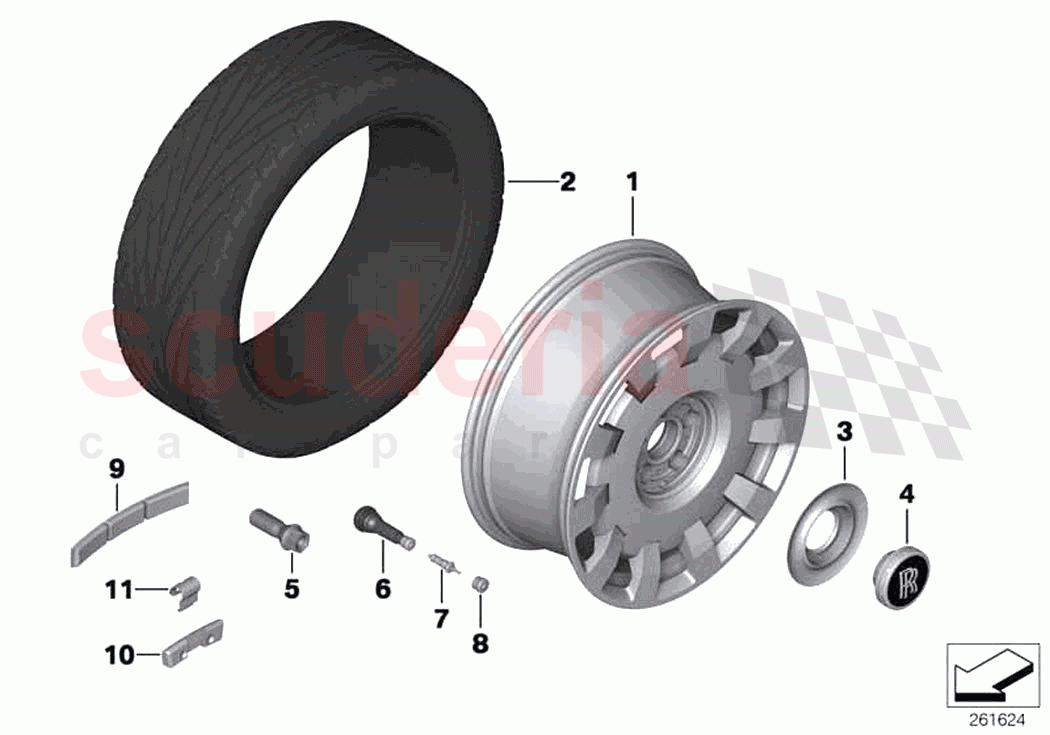 Light alloy wheel styling 420 of Rolls Royce Rolls Royce Ghost RR4(2017-2019)