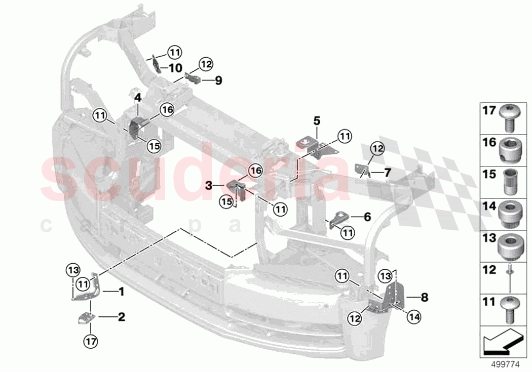 Front body bracket of Rolls Royce Rolls Royce Phantom Extended RR12(2017-2023)