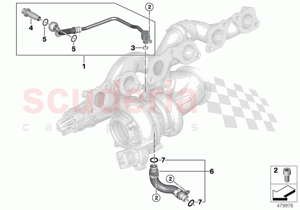 Exhaust turbocharger oil supply of Rolls Royce Rolls Royce Phantom Extended RR12(2017-2023)