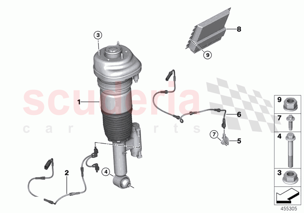 Air spring strut rear control units of Rolls Royce Rolls Royce Phantom Extended RR12(2017-2023)