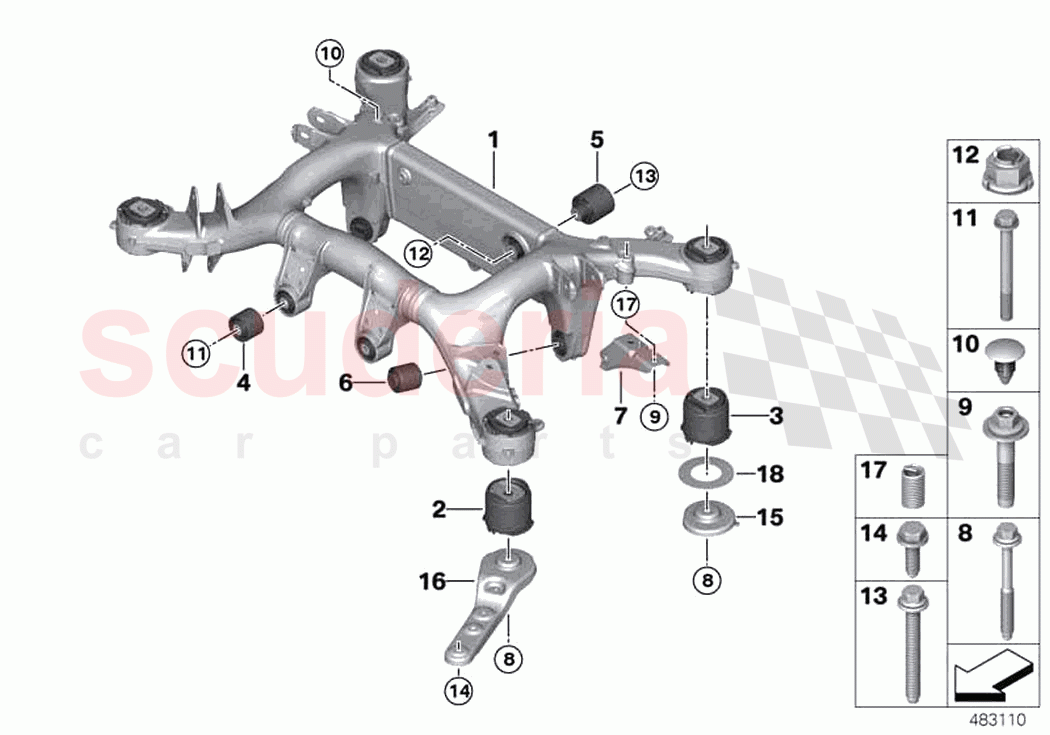 Rear axle carrier of Rolls Royce Rolls Royce Phantom Extended RR12(2017-2023)