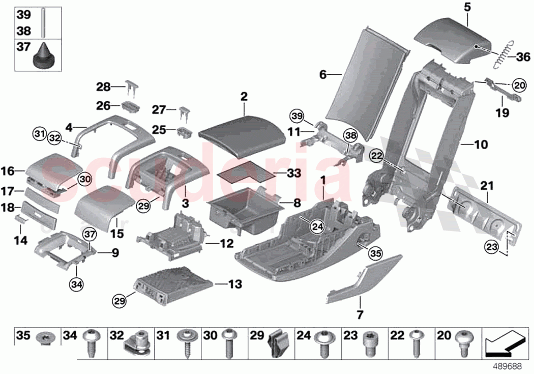 Seat rear centre armrest multifunct of Rolls Royce Rolls Royce Phantom Extended RR12(2017-2023)
