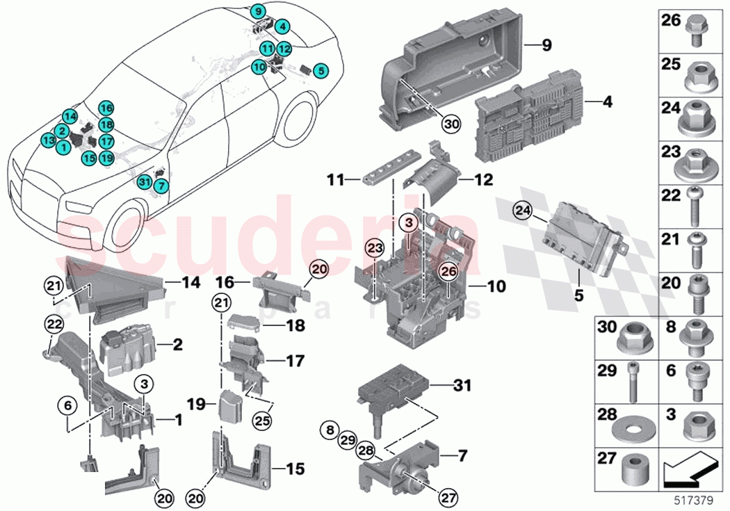Power distribution box B distributor of Rolls Royce Rolls Royce Phantom Extended RR12(2017-2023)