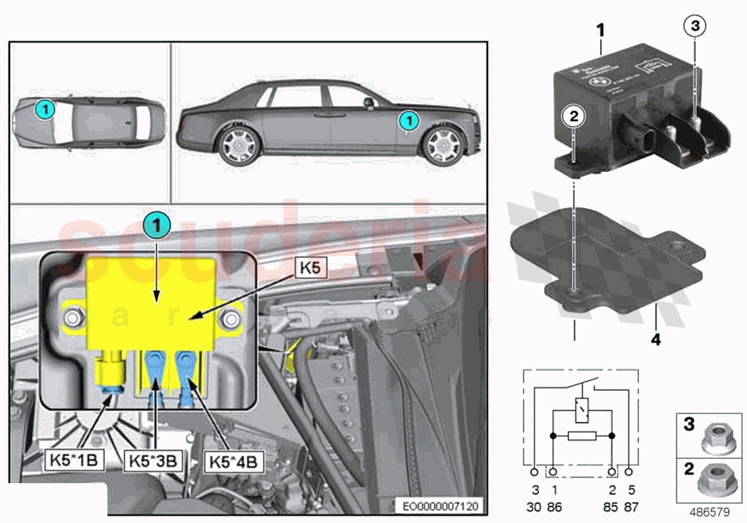 Relay electric fan 800 1000W K5 of Rolls Royce Rolls Royce Phantom Extended RR12(2017-2023)