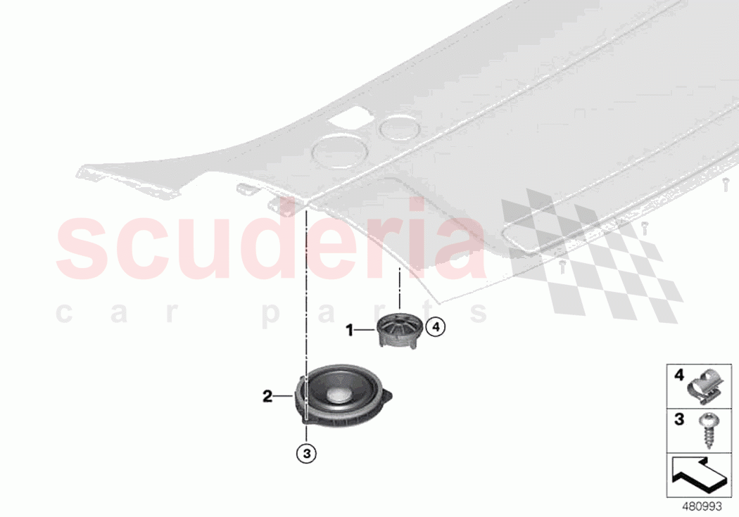 Single parts f rear helf loudspeaker of Rolls Royce Rolls Royce Phantom RR11(2017-2023)