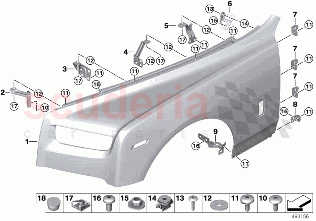 Front side panel Mounting parts of Rolls Royce Rolls Royce Phantom RR11(2017-2023)